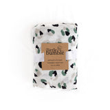 Fitted Muslin Cot Sheet - Leopard Print (Green) - The Little Bumble Co.