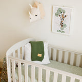 Fitted Muslin Cot Sheet - Sage Polka Dots - The Little Bumble Co.