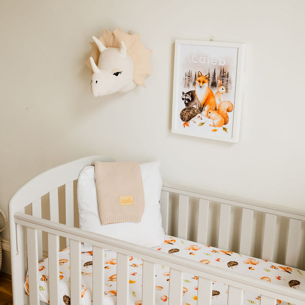 Fitted Muslin Cot Sheet - Woodland - The Little Bumble Co.