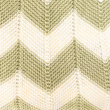Chevron Knitted Blanket - Green