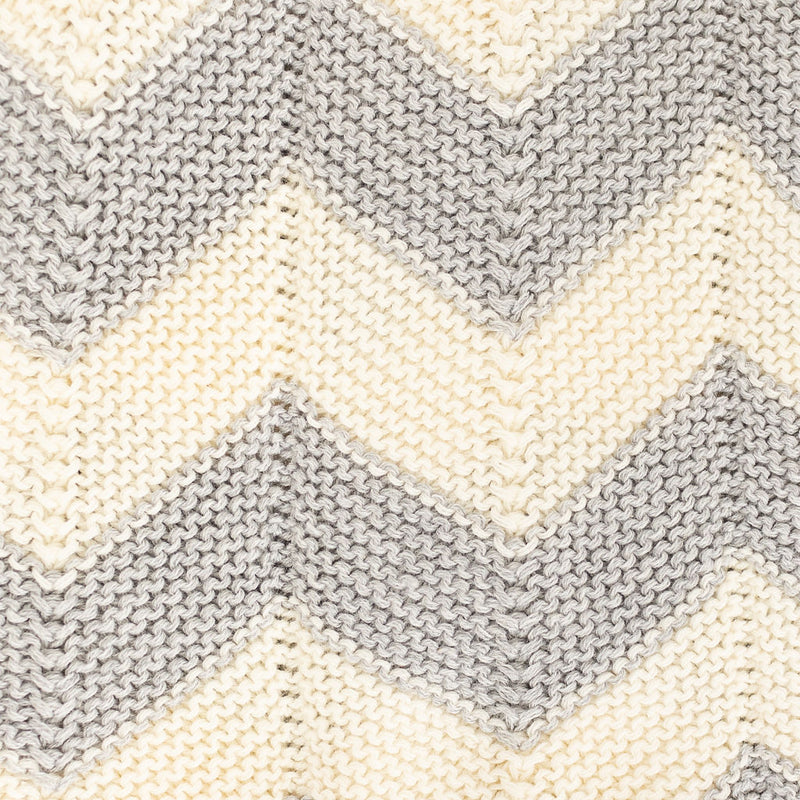 Chevron Knitted Blanket - Grey