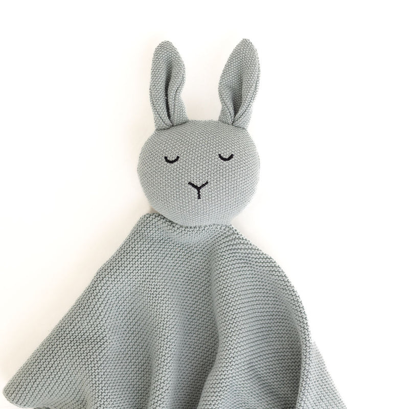 Knitted Bunny Comforter - Blue