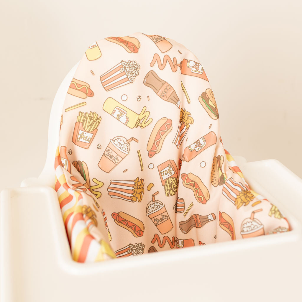 Highchair Cushion Cover - Retro Fast Food/Stripes