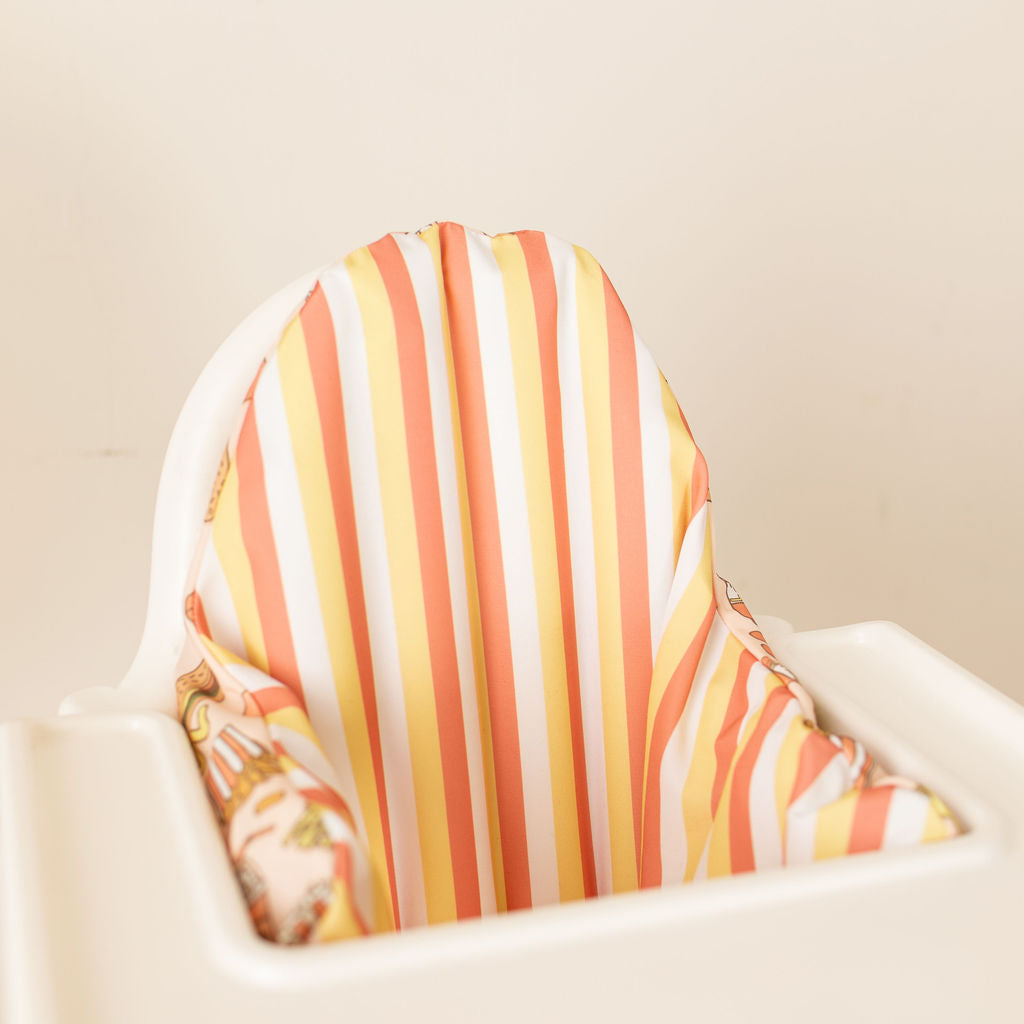 Highchair Cushion Cover - Retro Fast Food/Stripes