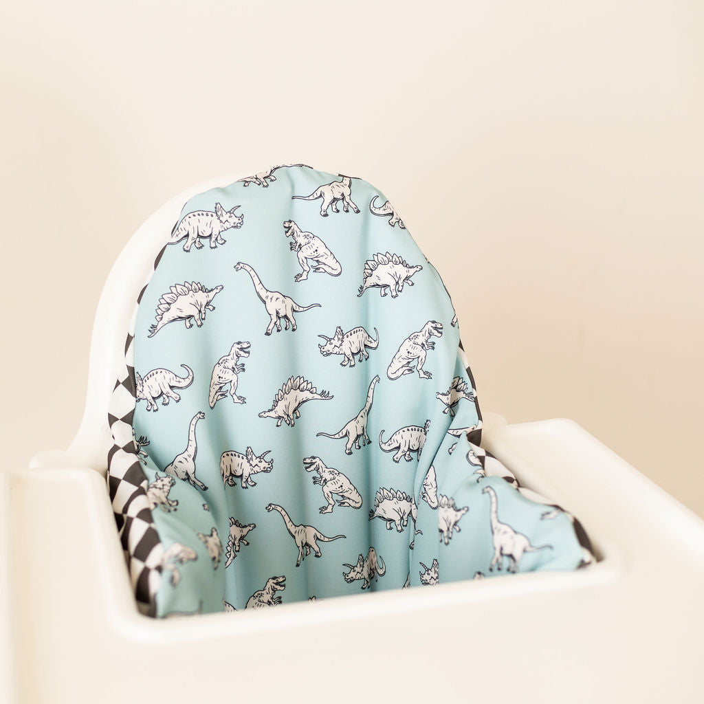 Highchair Cushion Cover - Dinosaurs/Check