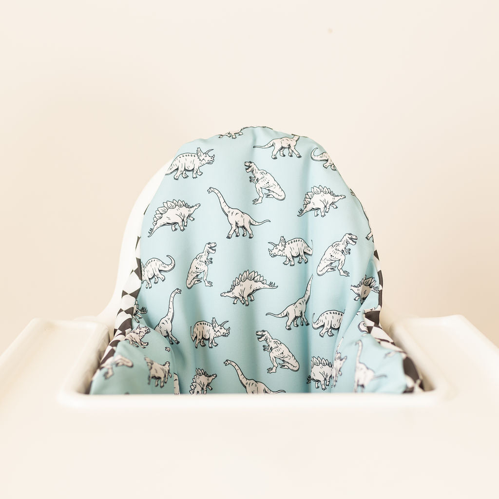 Highchair Cushion Cover - Dinosaurs/Check