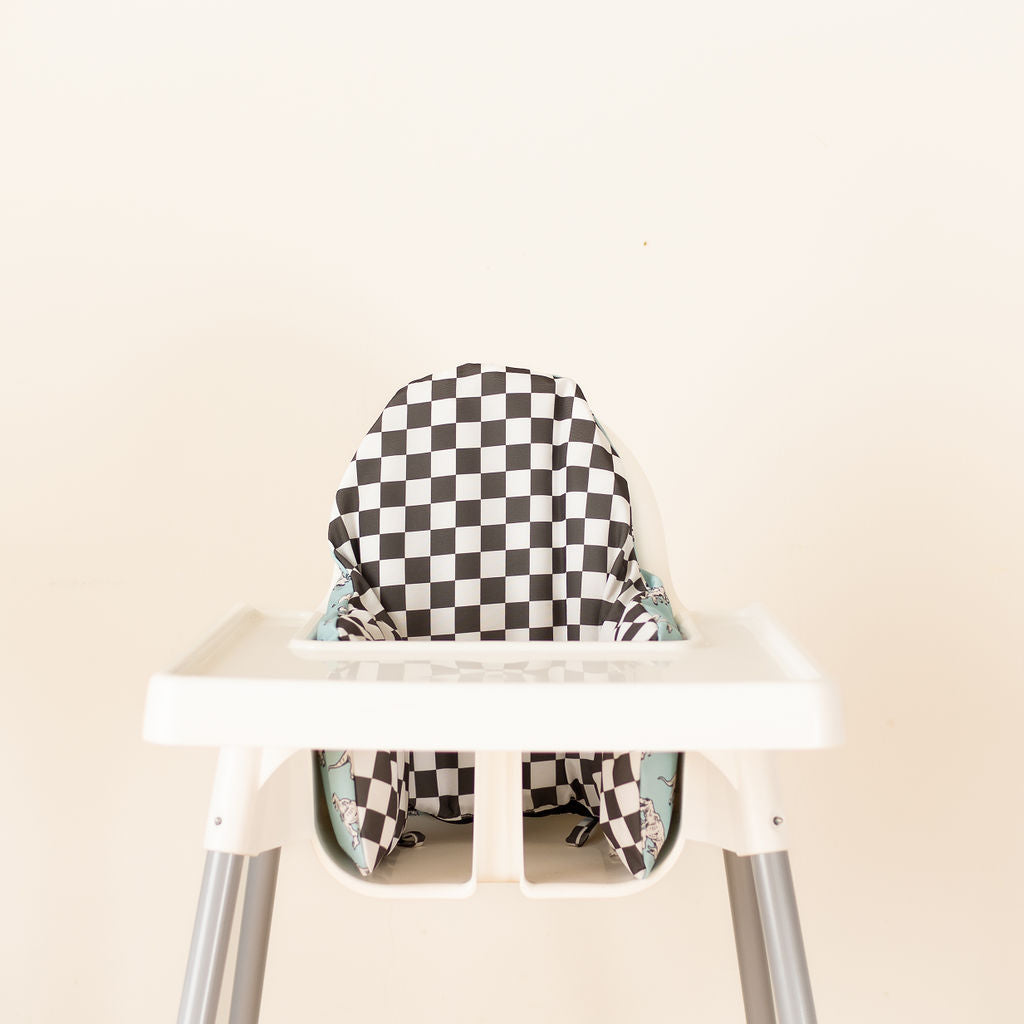 Highchair Cushion Cover - Dinosaurs/Check