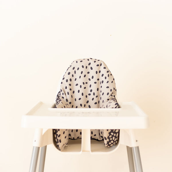 Highchair Cushion Cover - Beige/Black Dots