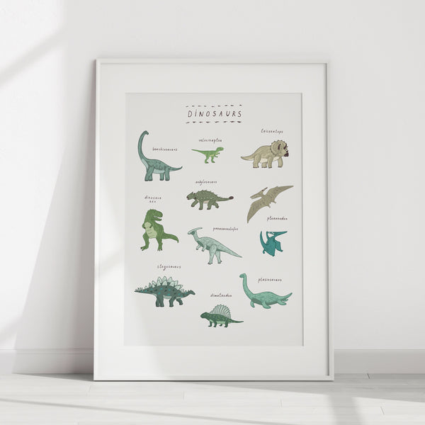 Dinosaur Chart Print A - The Little Bumble Co.