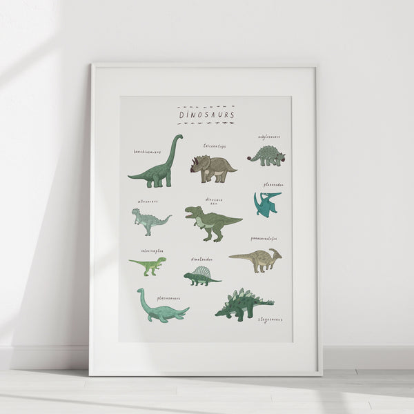 Dinosaur Chart Print B - The Little Bumble Co.