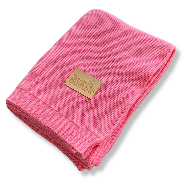 Luxury Knitted Blanket - Dolly Pink
