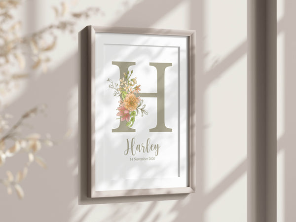 Personalised Initial Summer Floral Print - The Little Bumble Co.