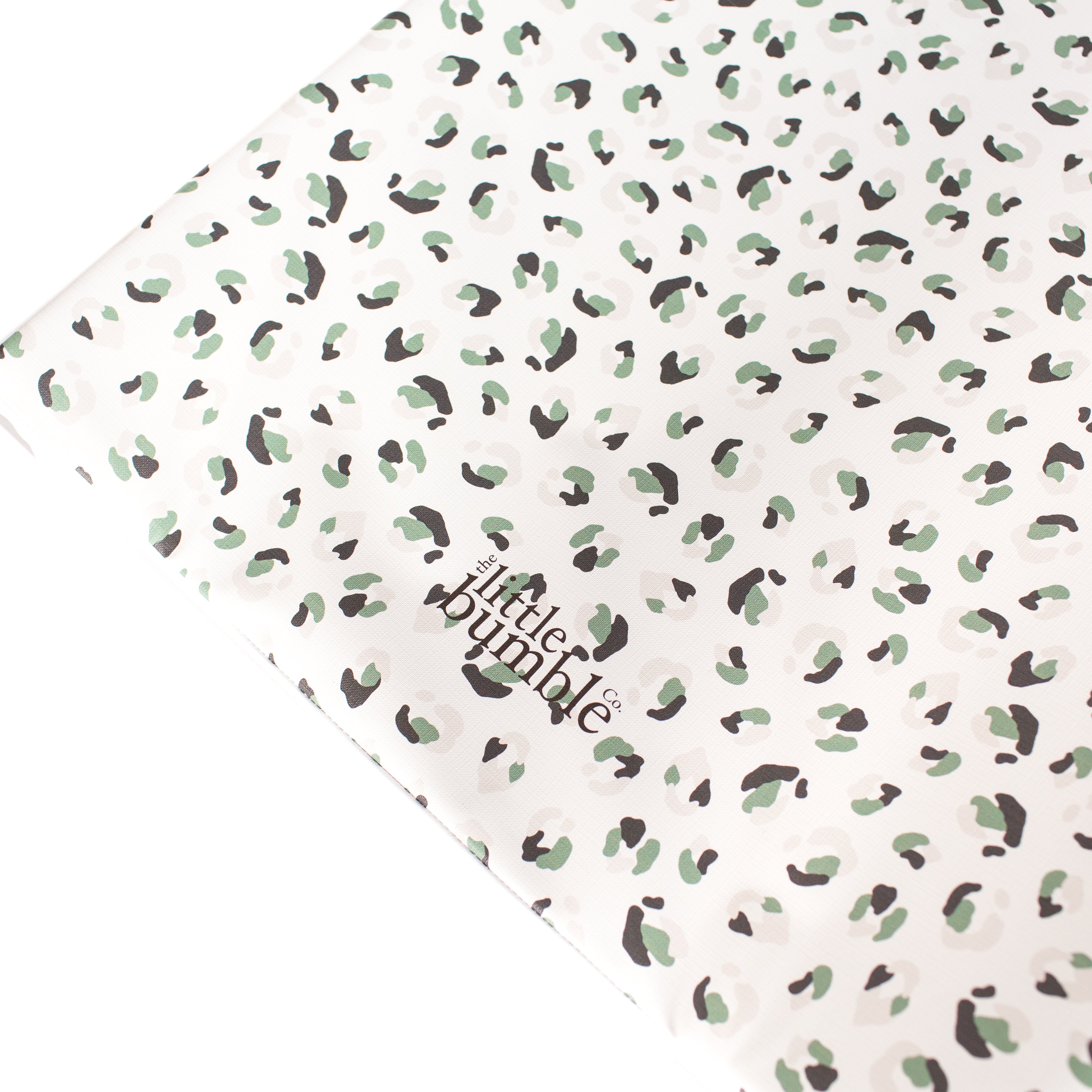 Anti Roll Changing Mat - Leopard Print (Green) - The Little Bumble Co.