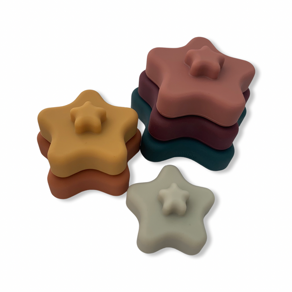 Silicone Stacking Stars - Retro - The Little Bumble Co.