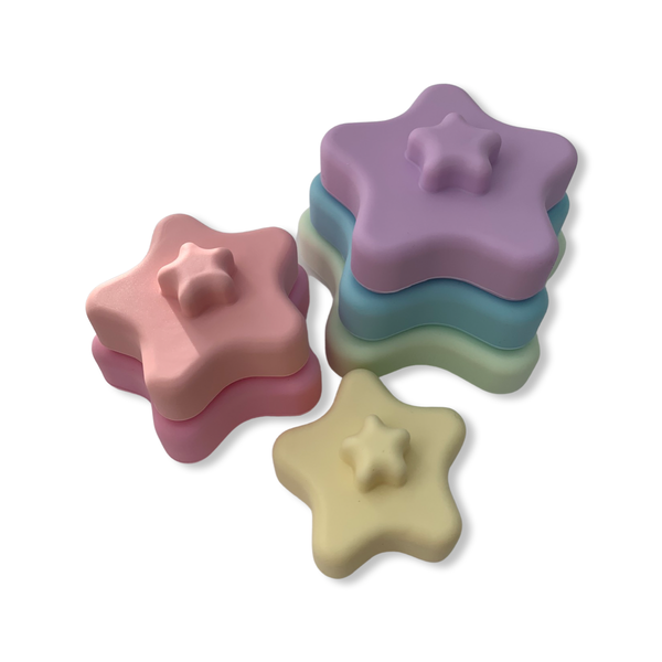 Silicone Stacking Stars - Pastel - The Little Bumble Co.