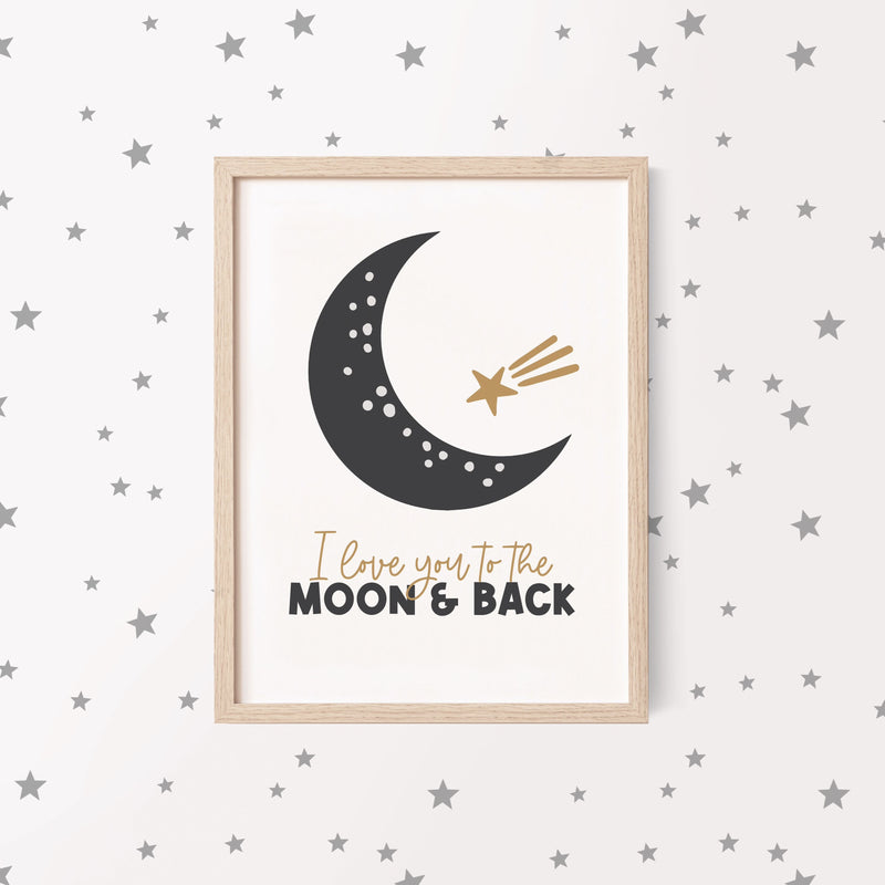 I Love You to the Moon & Back Print - The Little Bumble Co.