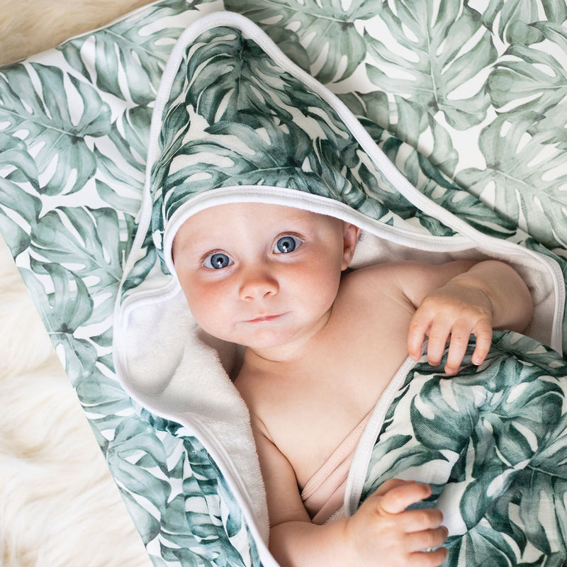 Hooded Towel - Jungle Leaf - The Little Bumble Co.