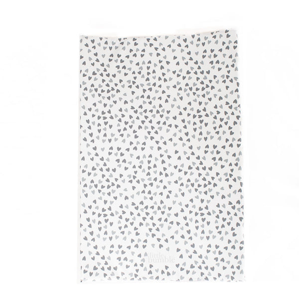 Anti Roll Changing Mat - Grey Mini Hearts - The Little Bumble Co.