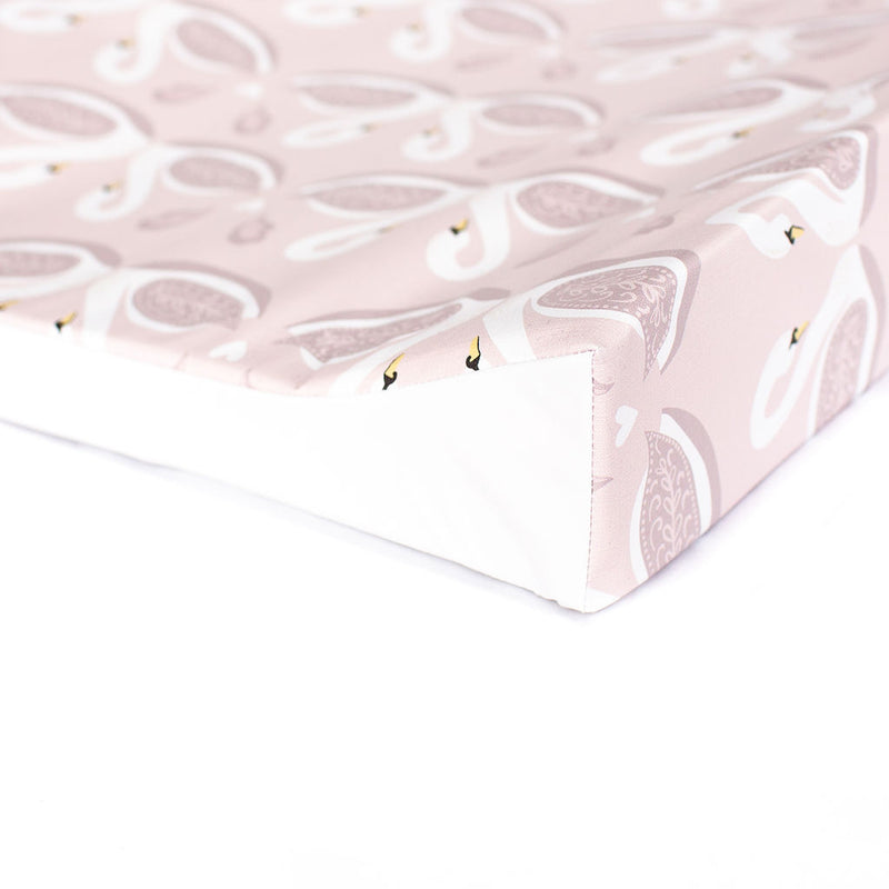 Anti Roll Changing Mat - Pink Swan - The Little Bumble Co.