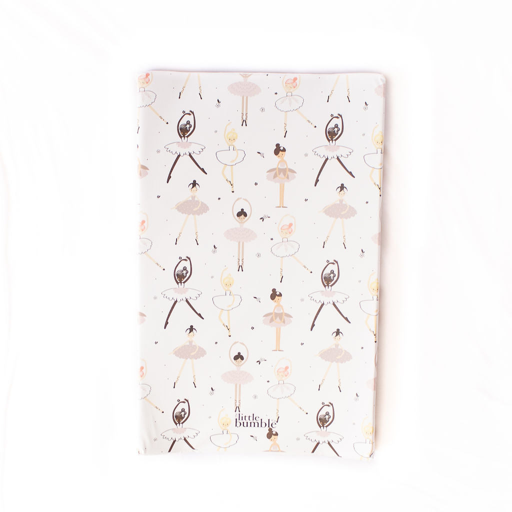 Anti Roll Changing Mat - Ballerinas (Pink) - The Little Bumble Co.