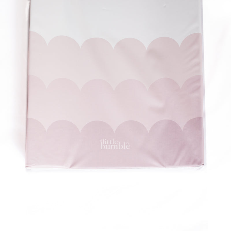 Anti Roll Changing Mat - Pink Scallops - The Little Bumble Co.