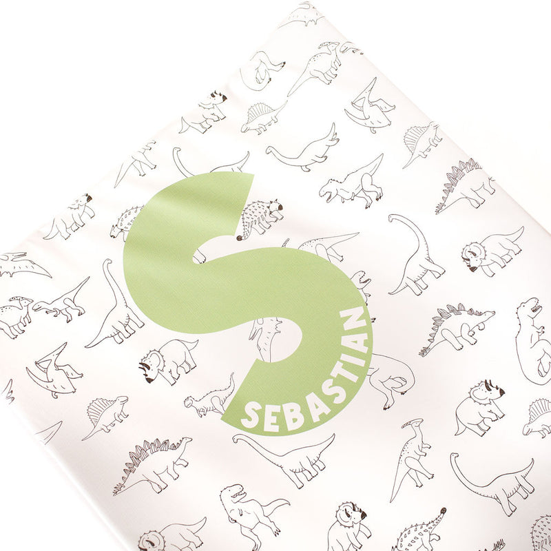 Personalised Changing Mat - Monochrome Dino - The Little Bumble Co.