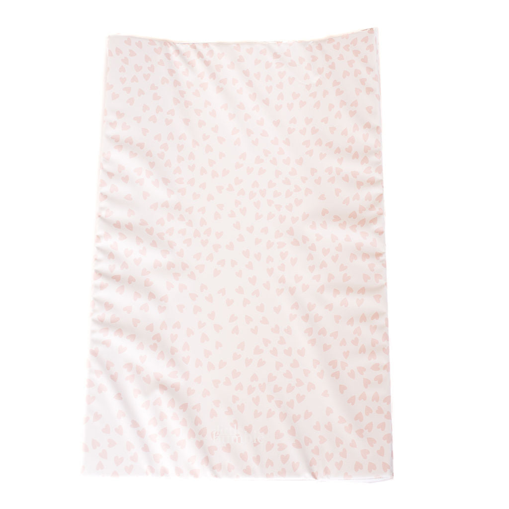 Anti Roll Changing Mat - Pink Mini Hearts - The Little Bumble Co.