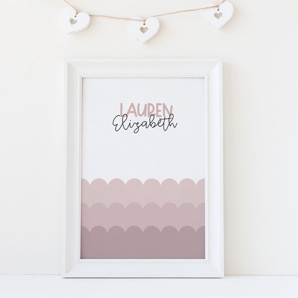 Personalised Pink Scallop Print - The Little Bumble Co.