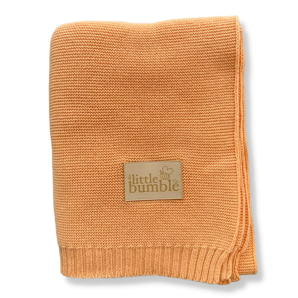 Luxury Knitted Blanket - Orange Soda