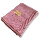 Luxury Knitted Blanket - Peony Pointelle