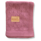 Luxury Knitted Blanket - Peony Pointelle