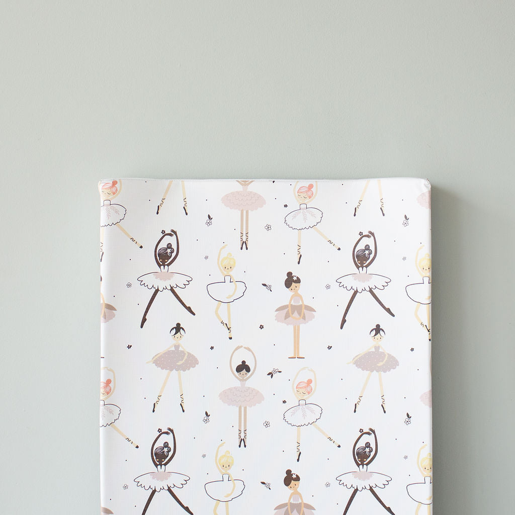 Anti Roll Changing Mat - Ballerinas (Pink) - The Little Bumble Co.