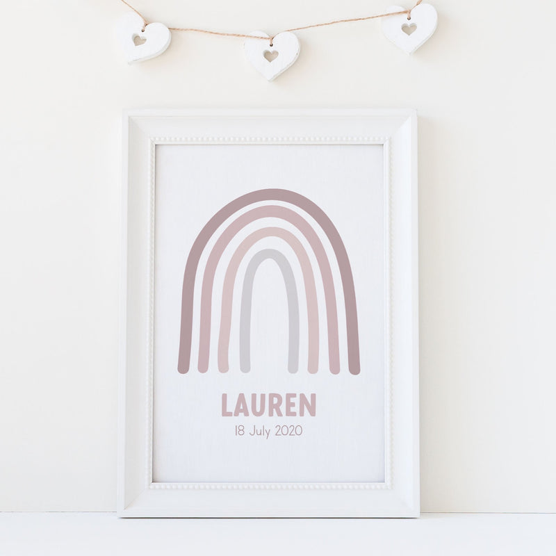 Personalised Initial Pink Rainbow Print - The Little Bumble Co.