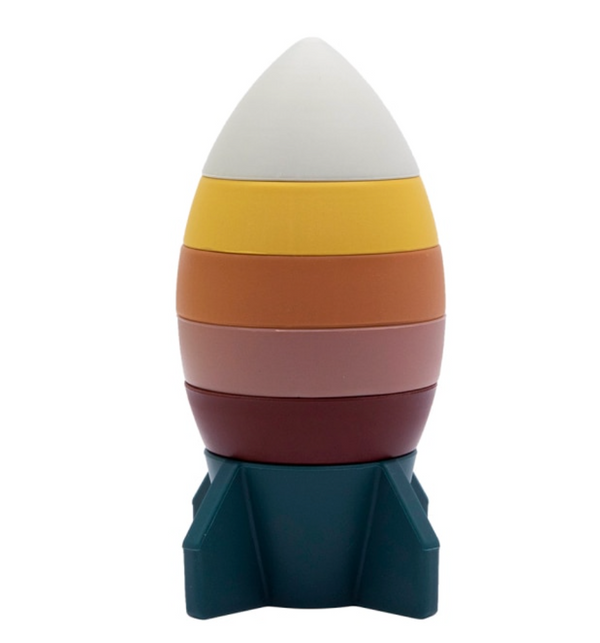 Silicone Stacking Rocket - Multicoloured - The Little Bumble Co.