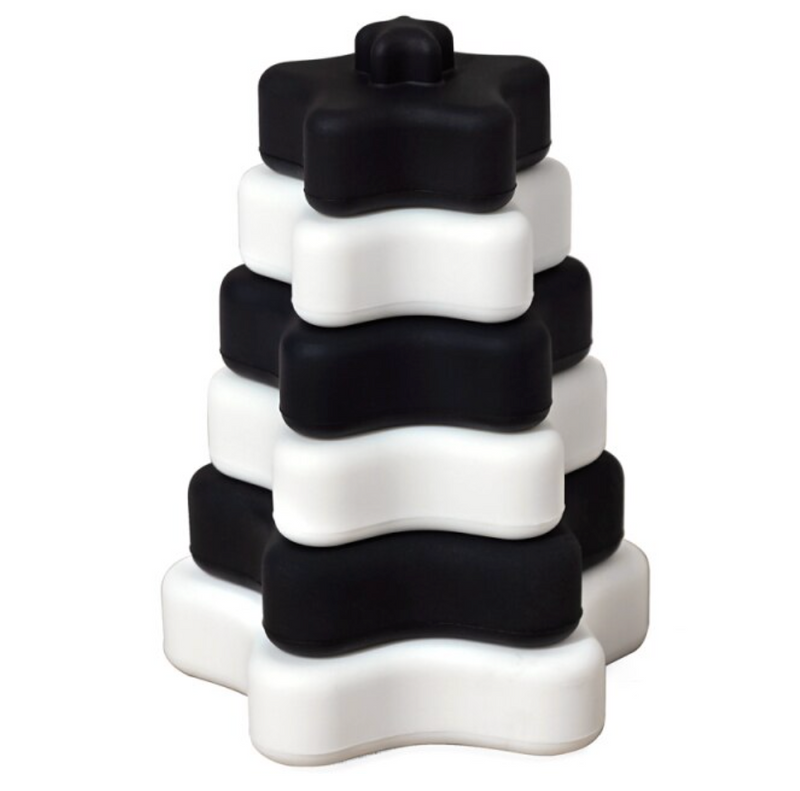 Silicone Stacking Stars - Monochrome - The Little Bumble Co.