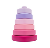 Silicone Stacking Hearts - Pink/Purple - The Little Bumble Co.
