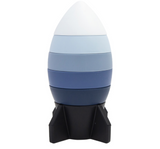 Silicone Stacking Rocket - Blue - The Little Bumble Co.
