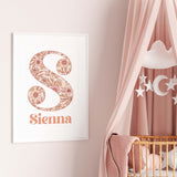 Personalised Initial Retro Floral Print - The Little Bumble Co.