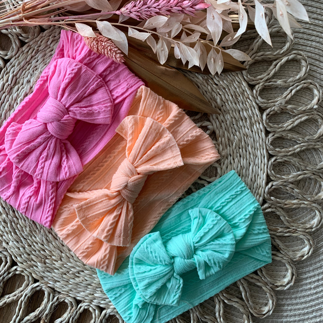 Bow Headband - Peach Sorbet