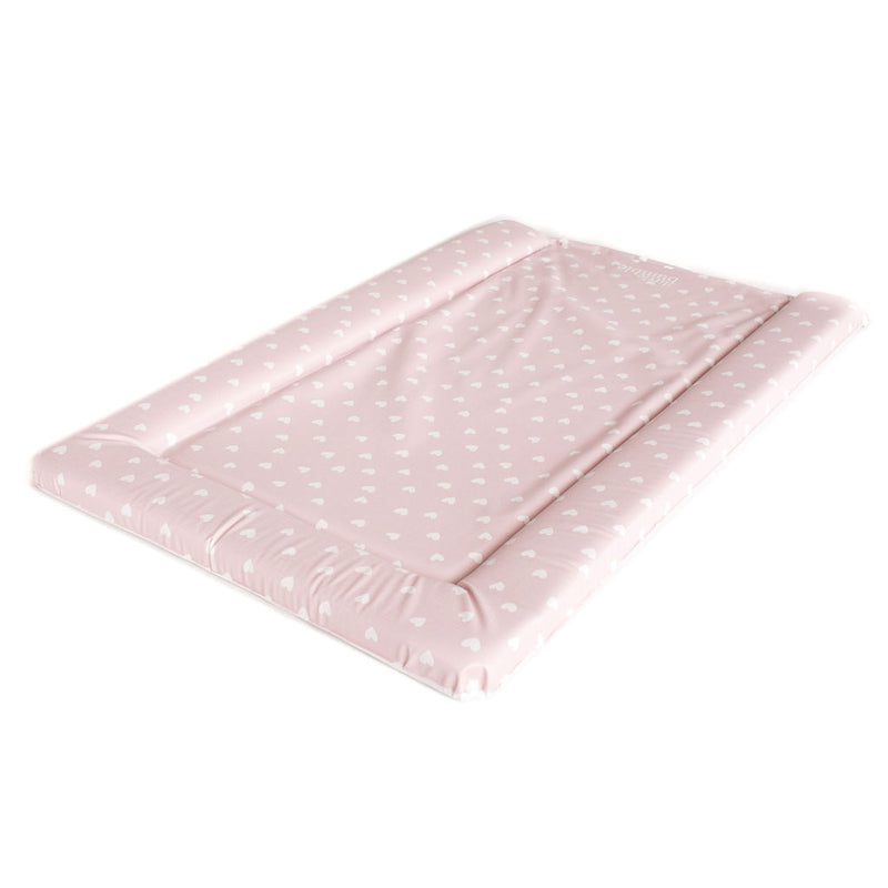 Standard Changing Mat - White Hearts - The Little Bumble Co.