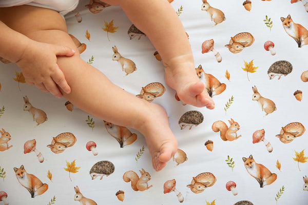 Fitted Muslin Bedside Crib Sheet - Woodland - The Little Bumble Co.