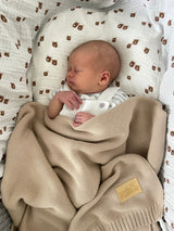 Luxury Knitted Blanket - Latte - The Little Bumble Co.