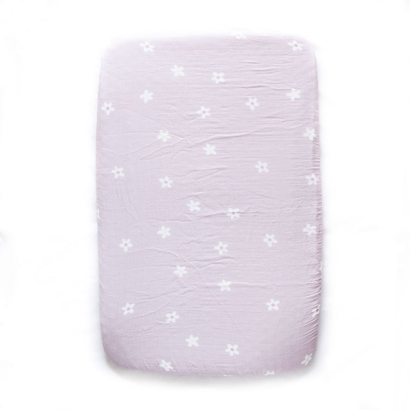 Fitted Muslin Bedside Crib Sheet - Daisy - The Little Bumble Co.