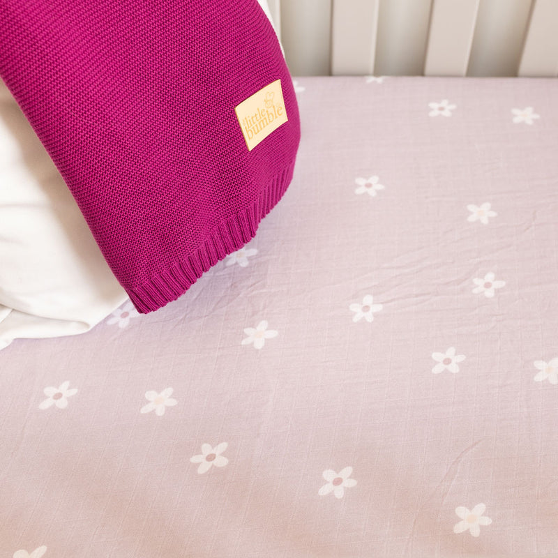 Luxury Knitted Blanket - Raspberry - The Little Bumble Co.