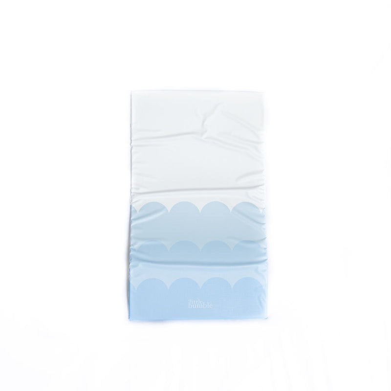 Travel Changing Mat - Blue Scallops - The Little Bumble Co.
