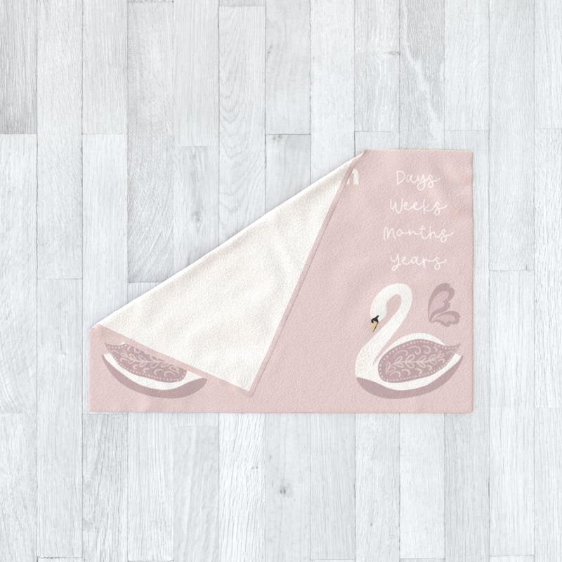Milestone Blanket - Swan (Pink) - The Little Bumble Co.